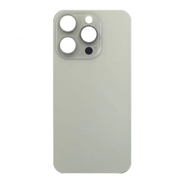 Vitre Arrière (Cache Batterie) pour iPhone 15 Pro Blanc Titane avec Gros Trou