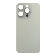 Vitre Arrière (Cache Batterie) pour iPhone 15 Pro Blanc Titane avec Gros Trou