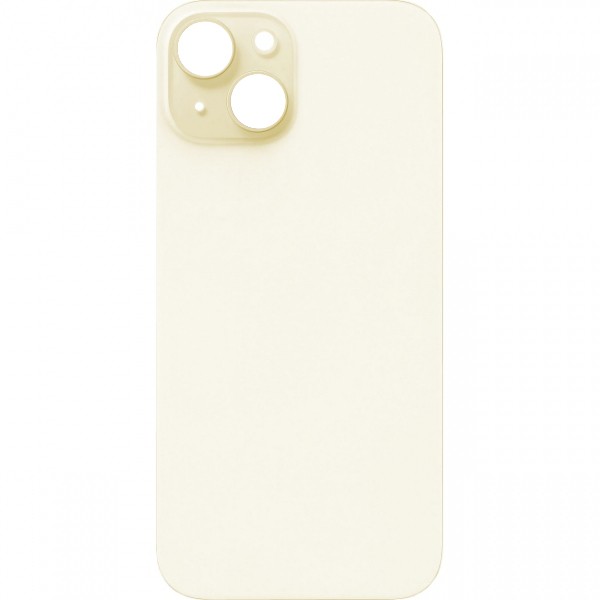Vitre arrière (Cache batterie) pour iPhone 15 + Support + nfc Jaune