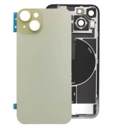 Vitre Arrière pour iPhone 15 Plus avec Support NFC Jaune et Gros Trou