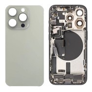 Vitre Arrière (Cache Batterie) pour iPhone 15 Pro avec Support et NFC en Blanc Titane