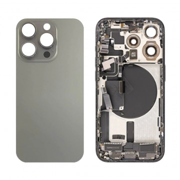 Vitre Arrière (Cache Batterie) pour iPhone 15 Pro avec Support et NFC en Titane Naturel