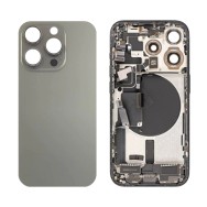 Vitre Arrière (Cache Batterie) pour iPhone 15 Pro avec Support et NFC en Titane Naturel