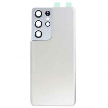 Vitre arrière galaxy s21 ultra argent logo + ce