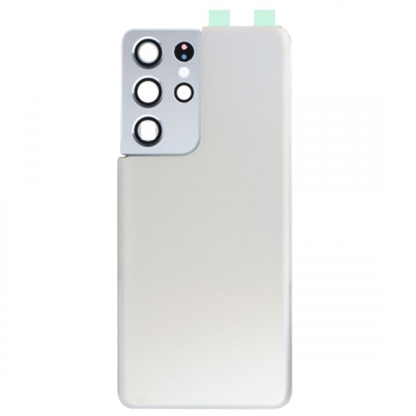 Vitre arrière galaxy s21 ultra argent logo + ce