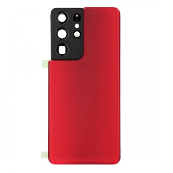 Vitre arrière galaxy s21 ultra rouge logo + ce