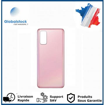 Vitre arrière galaxy s20 rose logo + ce