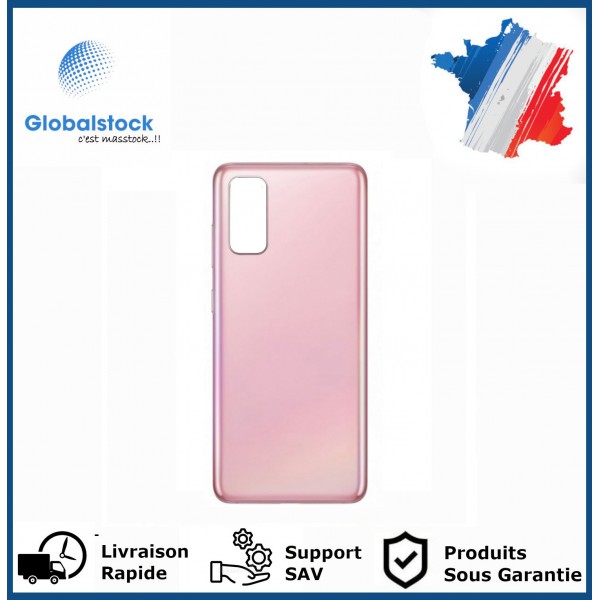 Vitre arrière galaxy s20 rose logo + ce