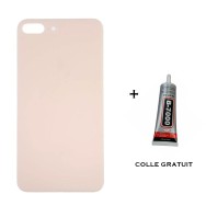 Vitre Arrière pour iPhone 8 Plus en Rose avec Gros Trou