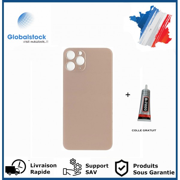 Vitre arrière iPhone 11 pro or logo + ce