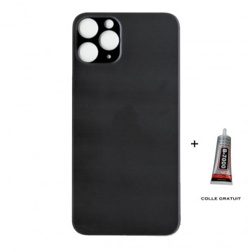 Vitre arrière iPhone 11 Pro Max noir logo + ce