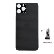 Vitre arrière iPhone 11 Pro Max noir logo + ce