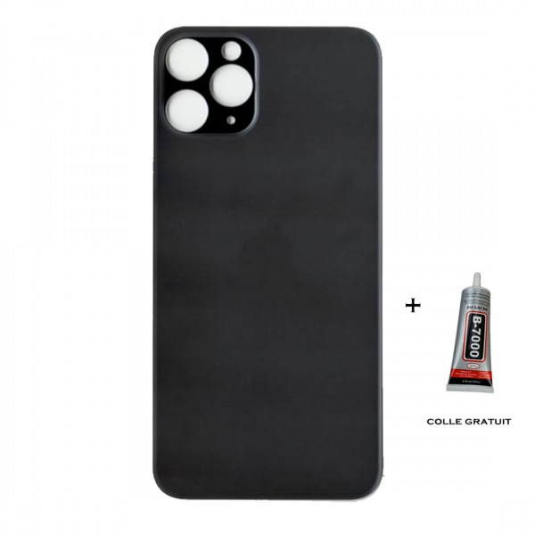 Vitre arrière iPhone 11 Pro Max noir logo + ce