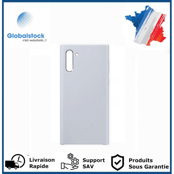 Vitre arriere samsung galaxy note 10 argent logo + ce