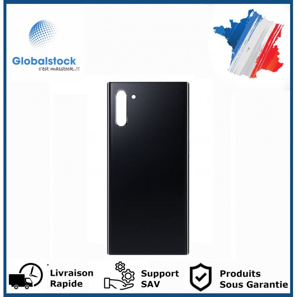 Vitre arriere samsung galaxy note 10 noir logo + ce