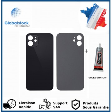 Vitre arrière iPhone 12 Noir logo + ce