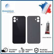 Vitre arrière iPhone 12 Noir logo + ce