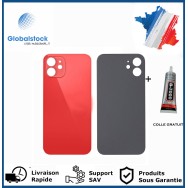Vitre arrière iPhone 12 rouge logo + ce