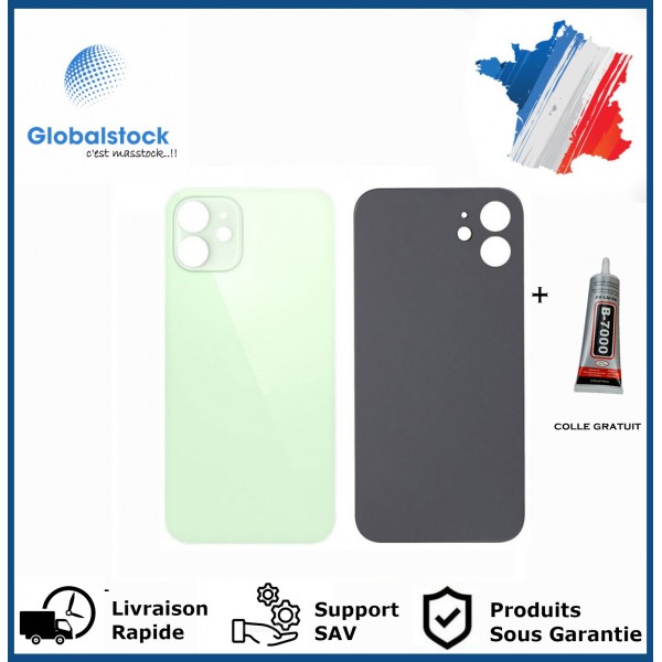 Vitre arrière iPhone 12 vert logo + ce