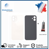 Vitre arrière iPhone 12 blanc logo + ce