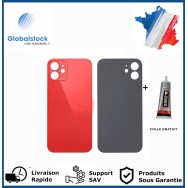 Vitre arrière iPhone 12 Mini rouge logo + ce