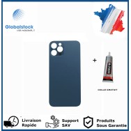 Vitre arrière iPhone 12 Pro bleu logo + ce
