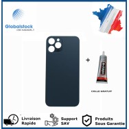 Vitre arrière iPhone 12 Pro Max bleu logo + ce