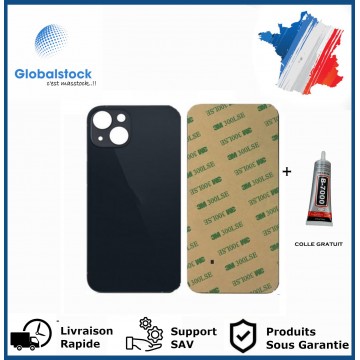 Vitre arrière iPhone 13 noir logo + ce