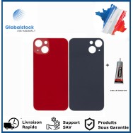 Vitre arrière iPhone 13 rouge logo + ce