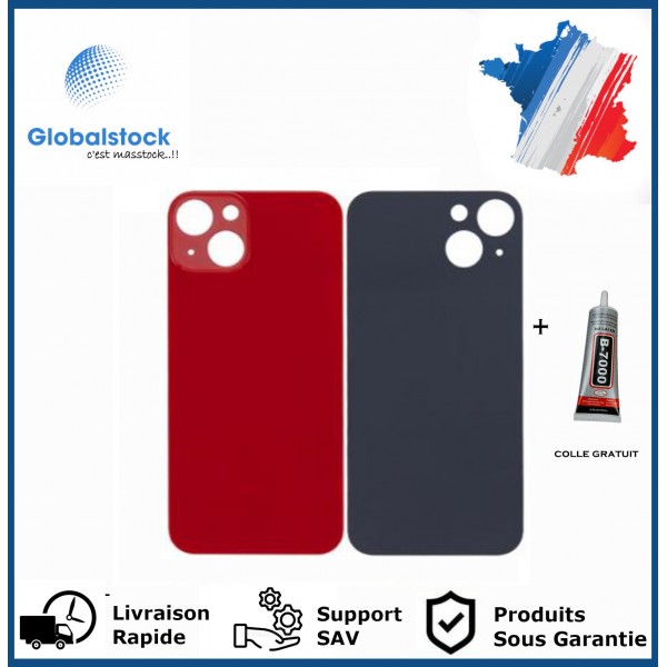 Vitre arrière iPhone 13 rouge logo + ce