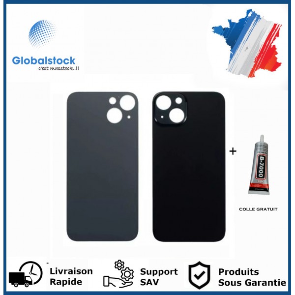 Vitre arrière iPhone 13 Mini noir logo + ce