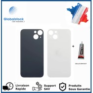 Vitre arrière iPhone 13 Mini blanc logo + ce