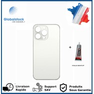 Vitre arrière iPhone 13 Pro blanc logo + ce