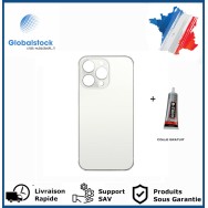 Vitre arrière iPhone 13 Pro max blanc logo + ce
