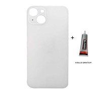 Vitre Arrière pour iPhone 14 avec Gros Trou Blanc et Adhésif