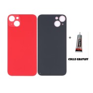 Vitre Arrière pour iPhone 14 Plus avec Gros Trou Rouge et Adhésif