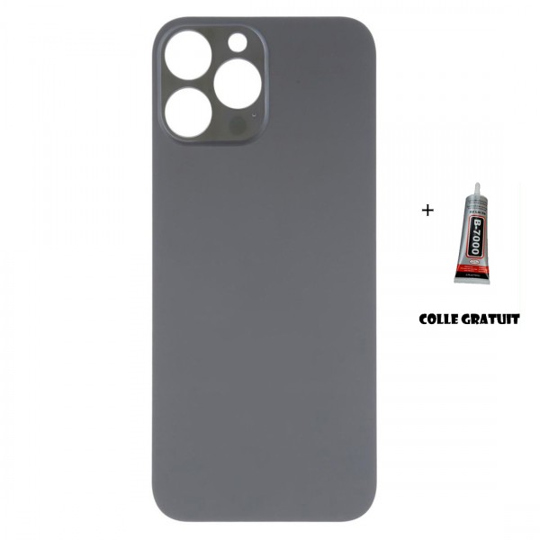 Vitre Arrière pour iPhone 14 Pro Max avec Gros Trou Noir et Adhésif