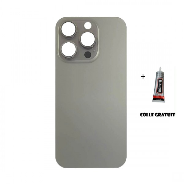 Vitre arrière iPhone 15 Pro Naturel Titane - Envoi gratuit 24h