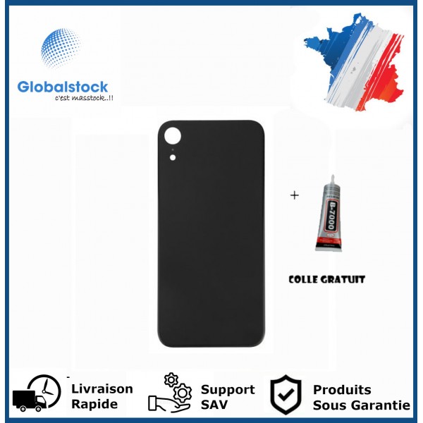 Vitre Arrière pour iPhone XR avec Gros Trou Noir et Adhésif
