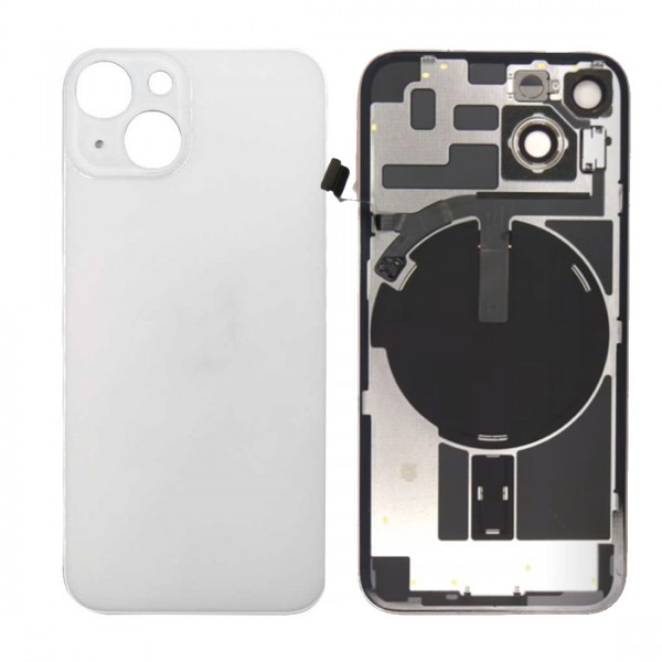 Vitre Arrière pour iPhone 14 Blanc avec Support et NFC