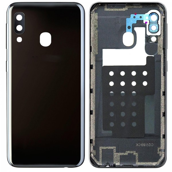 Vitre arrière Samsung Galaxy A20e Noir avec lentille caméra