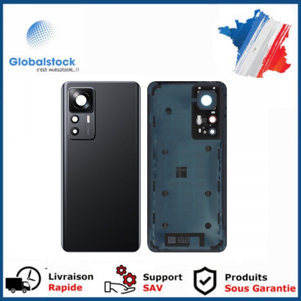 Vitre arrière ( Cache batterie)  avec lentille caméra pour Xiaomi 12T Pro Noir