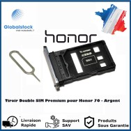 Tiroir Double SIM Premium pour Honor 70 - Argent