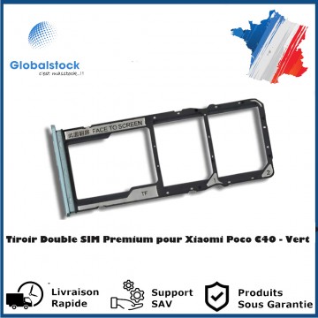 Tiroir Double SIM Premium pour Xiaomi Poco C40 - Vert