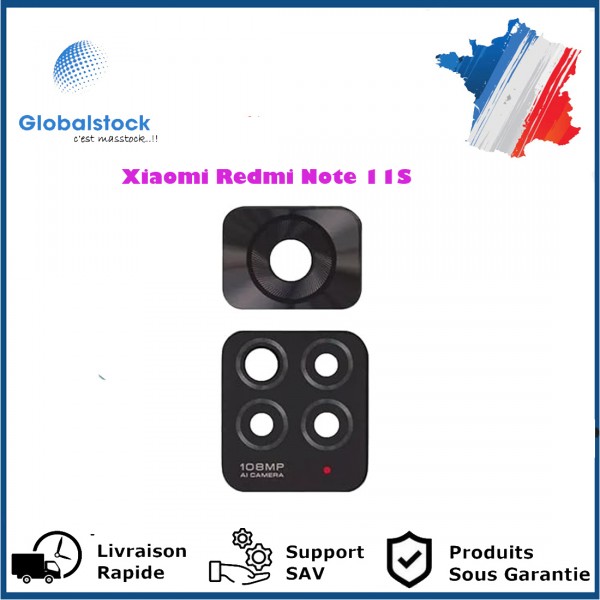 Lentille Caméra Arrière PREMIUM pour Xiaomi Redmi Note 11S - Noir