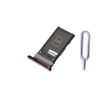 Tiroir SIM PREMIUM pour Samsung Galaxy S22 Ultra (SM-S908B) - Bordeaux