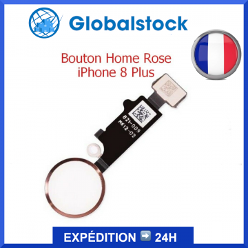 Bouton Home Principal avec Nappe Flex pour iPhone 8 Plus couleur  Rose Doré