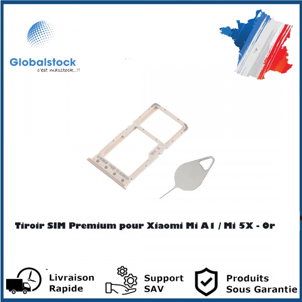 Tiroir SIM Premium pour Xiaomi Mi A1 / Mi 5X - Or