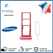 Tiroir Double SIM Premium pour Samsung Galaxy A02s - Rouge
