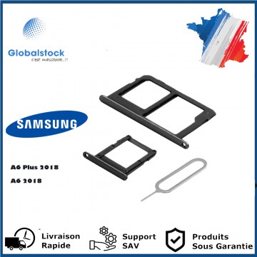 Tiroir Double SIM Premium pour Samsung Galaxy A6 Plus 2018 / A6 2018 - Noir